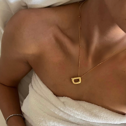 GOLD BUBBLE LETTER NECKLACE