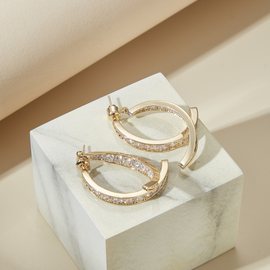 CURVED DROP EARRINGS (PAIR)